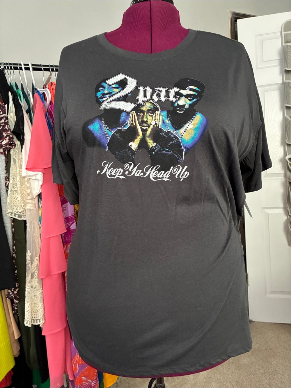 Torrid Vintage Black 2Pac Oversized Cotton Crew Tee